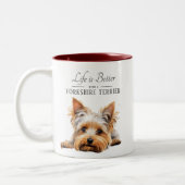 Tasse 2 Couleurs La vie est meilleure Yorkshire Terrier (Gauche)