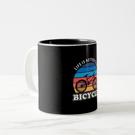 Tasse 2 Couleurs La Vie Est Mieux À Vélo (Devant gauche)