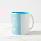 Tasse 2 Couleurs La vie est une plage (Devant droit)