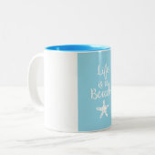 Tasse 2 Couleurs La vie est une plage (Devant gauche)