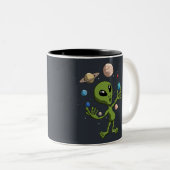 Tasse 2 Couleurs La vie trouvée par alien (Devant droit)