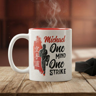 Tasse 2 Couleurs La Voie du Karaté - Puissance du Coup de Pinceau