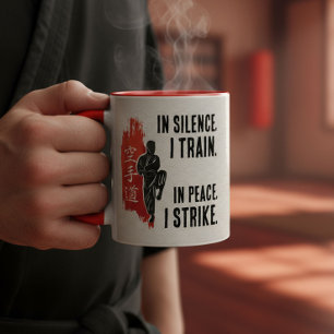 Tasse 2 Couleurs La Voie du Karaté - Puissance du Coup de Pinceau