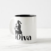 Tasse 2 Couleurs Lab Tech Diva Scientist Gift Girl Silhouette (Devant gauche)