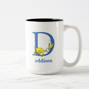 Tasse 2 Couleurs L'ABC de Dr Seuss : Lettre D - Bleu Ajoutez votr