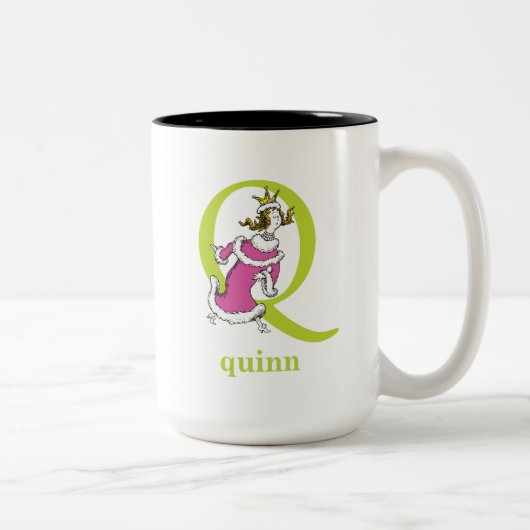 Tasse 2 Couleurs L'ABC de Dr Seuss : Lettre Q - Vert | Ajoutez votr (Droit)