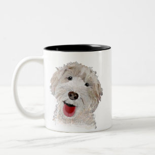 Tasse 2 Couleurs Labradoodle Chien souriant