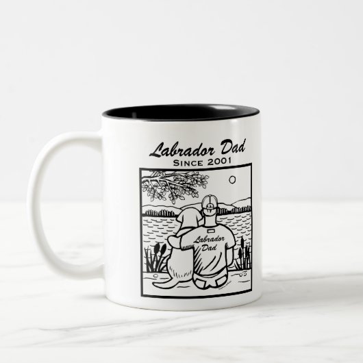 Tasse 2 Couleurs Labrador et papa (Gauche)