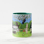 Tasse 2 Couleurs Labrador et peinture d'oeufs de pâques (Centre)