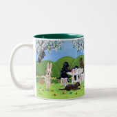 Tasse 2 Couleurs Labrador et peinture d'oeufs de pâques (Gauche)
