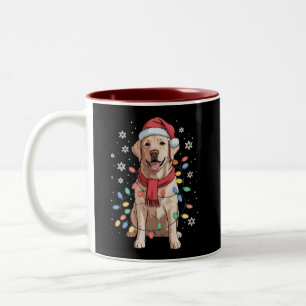 Tasse 2 Couleurs Labrador Retriever Chien Chapeau de Père Noël Noël