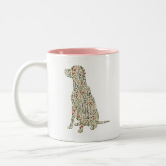 Tasse 2 Couleurs Labrador Retriever Wildflower Silhouette Dog Mom
