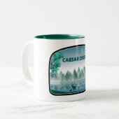Tasse 2 Couleurs Lac Caesar Creek Ohio Deer (Devant gauche)