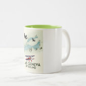 Tasse 2 Couleurs lac geneva suisse Avis de voyage (Devant droit)