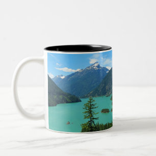 Tasse 2 Couleurs Lac Turquoise de Snowy Mountain à Washington