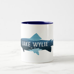 Tasse 2 Couleurs Lac Wylie Caroline du Nord Caroline du Sud Pêche