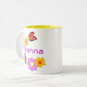 Tasse 2 Couleurs Ladybug et Fleurs (Devant gauche)