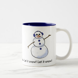 Tasse 2 Couleurs Laisse-le neiger ! Bonhomme de neige
