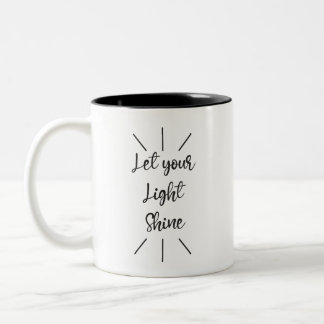 Tasse 2 Couleurs Laisser Briller Votre Lumière Texte De Script Noir