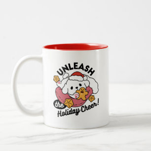 Tasse 2 Couleurs Laisser la joie des fêtes - Noël de chien mignon