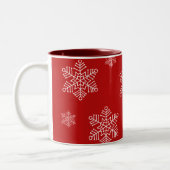 Tasse 2 Couleurs Laisser neiger Fête Mug, Rouge (Gauche)