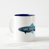 Tasse 2 Couleurs Lake Champlain New York Vermont Fish (Devant gauche)