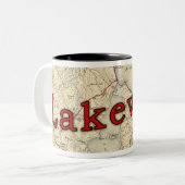 Tasse 2 Couleurs Lakeville Massachusetts Ancienne carte (Devant gauche)