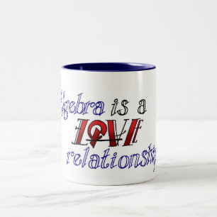 Tasse 2 Couleurs L'algèbre est un rapport d'amour/haine