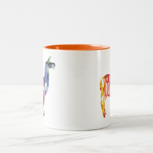 Tasse 2 Couleurs Lama. Aucun Probllama. Aucun Prob-lama. (Centre)