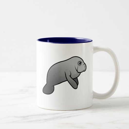 Tasse 2 Couleurs Lamantin mignon (Droit)
