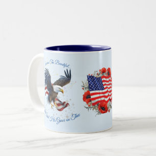 Tasse 2 Couleurs L'Amérique, le magnifique drapeau de l'aigle de la
