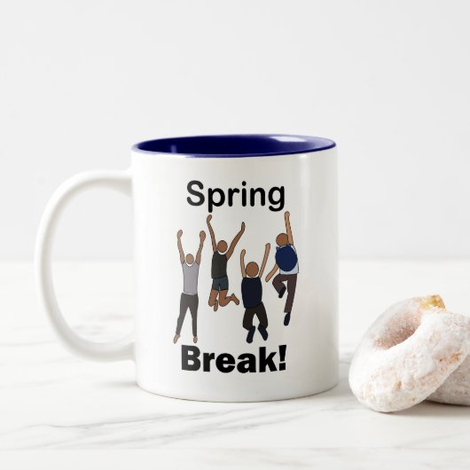 Tasse 2 Couleurs L'amitié des vacances de printemps (Avec donut)