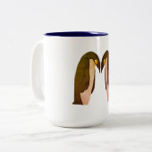Tasse 2 Couleurs L'amour des pingouins (Devant gauche)