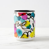 Tasse 2 Couleurs L'amour du café vous encercle (Centre)