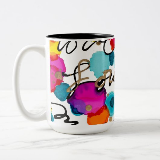 Tasse 2 Couleurs L'amour du café vous encercle (Gauche)