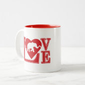 Tasse 2 Couleurs L'amour-éléphants (Devant gauche)