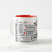 Tasse 2 Couleurs L'amour est amour, matière de mots (Devant gauche)