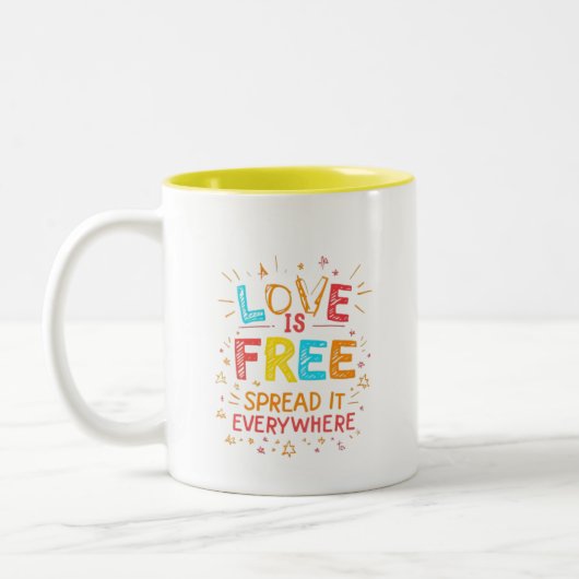 Tasse 2 Couleurs L'Amour Est Libre Propose Partout (Gauche)