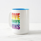 Tasse 2 Couleurs L'amour gagne toujours (Devant gauche)