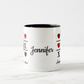 Tasse 2 Couleurs L'amour gagne toujours Tic Tac Toe Red Buffalo Coe (Centre)