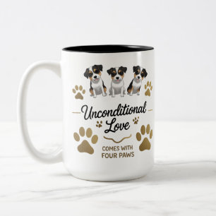 Tasse 2 Couleurs L'amour inconditionnel vient avec quatre pattes -