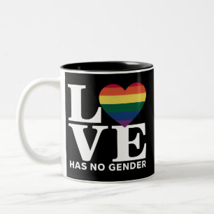 Tasse 2 Couleurs L'amour n'a pas de genre Mois de la fierté arc-en-