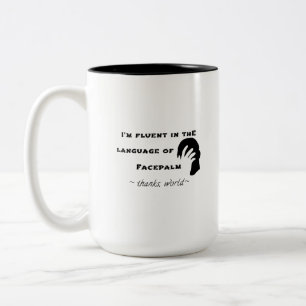 Tasse 2 Couleurs Langue du Facepalm
