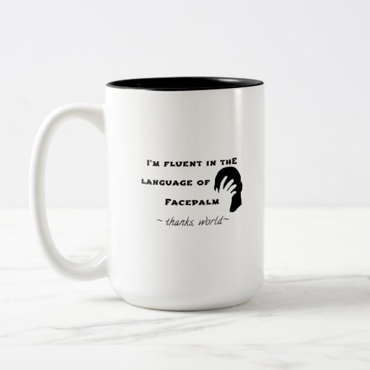Tasse 2 Couleurs Langue du Facepalm (Gauche)