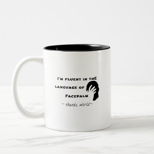 Tasse 2 Couleurs Langue du Facepalm (Gauche)