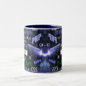 Tasse 2 Couleurs Langues de programmation Motif bleu (Centre)