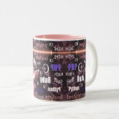 Tasse 2 Couleurs Langues de programmation Motif rose (Devant droit)