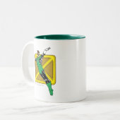Tasse 2 Couleurs Lanterne verte avec Arrière - plan (Devant gauche)