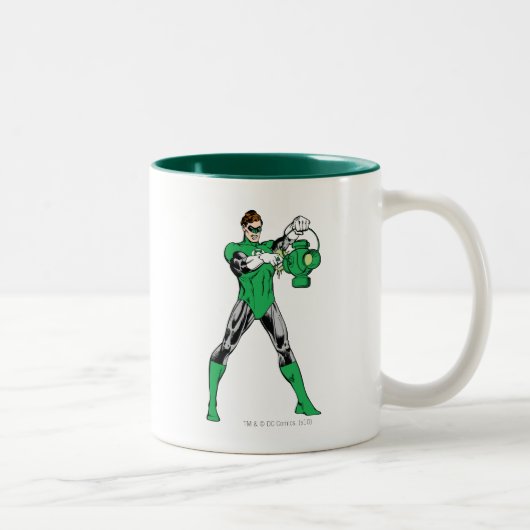 Tasse 2 Couleurs Lanterne verte avec lanterne (Droit)