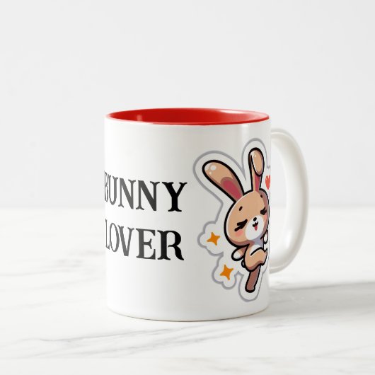 Tasse 2 Couleurs Lapin (Devant droit)